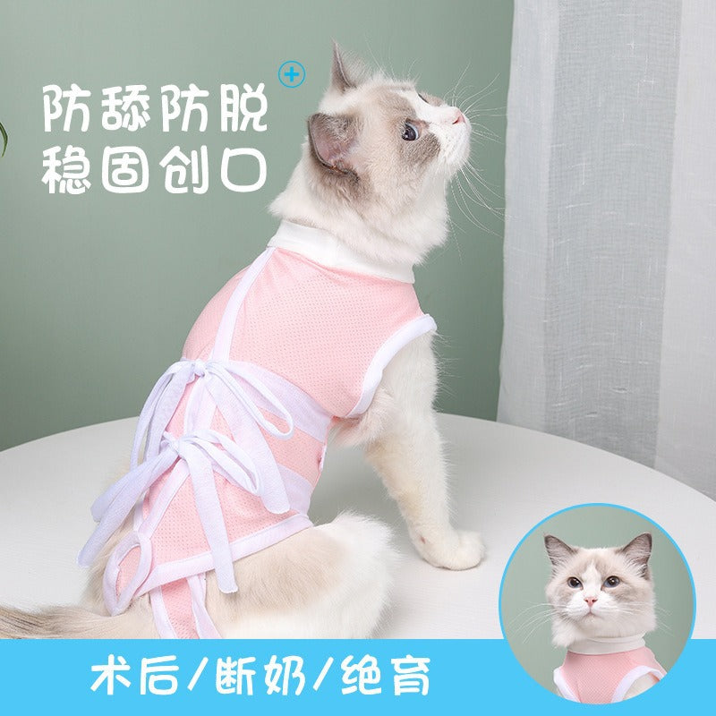 Blue cat sterilization clothes cat surgical clothes pet clothes mother cat weaning anti-licking anti-hair loss pet postoperative supplies