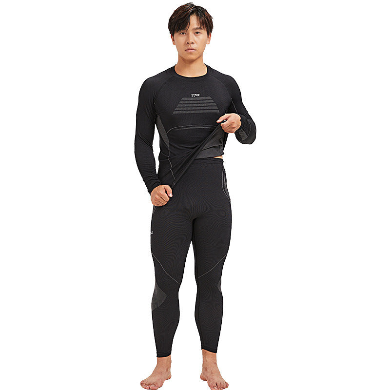 Outdoor skiing quick-drying clothes men's perspiration quick-drying clothes men's autumn and winter sports running cycling compression thermal underwear set