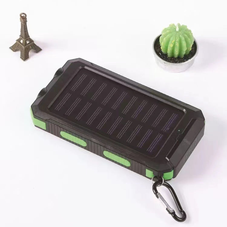 New strong waterproof solar mobile power supply 20000mah compass mobile phone Amazon with double light power bank