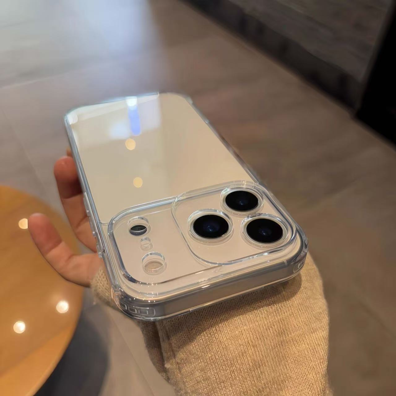 Transparent thickened suitable for iphone17promax mobile phone case Apple 16e/17pro soft case 17air simple 17