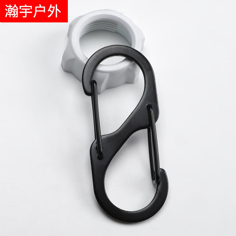 厂家供应S型不锈铁登山扣户外露营快挂扣多功能金属双挂8字扣挂钩