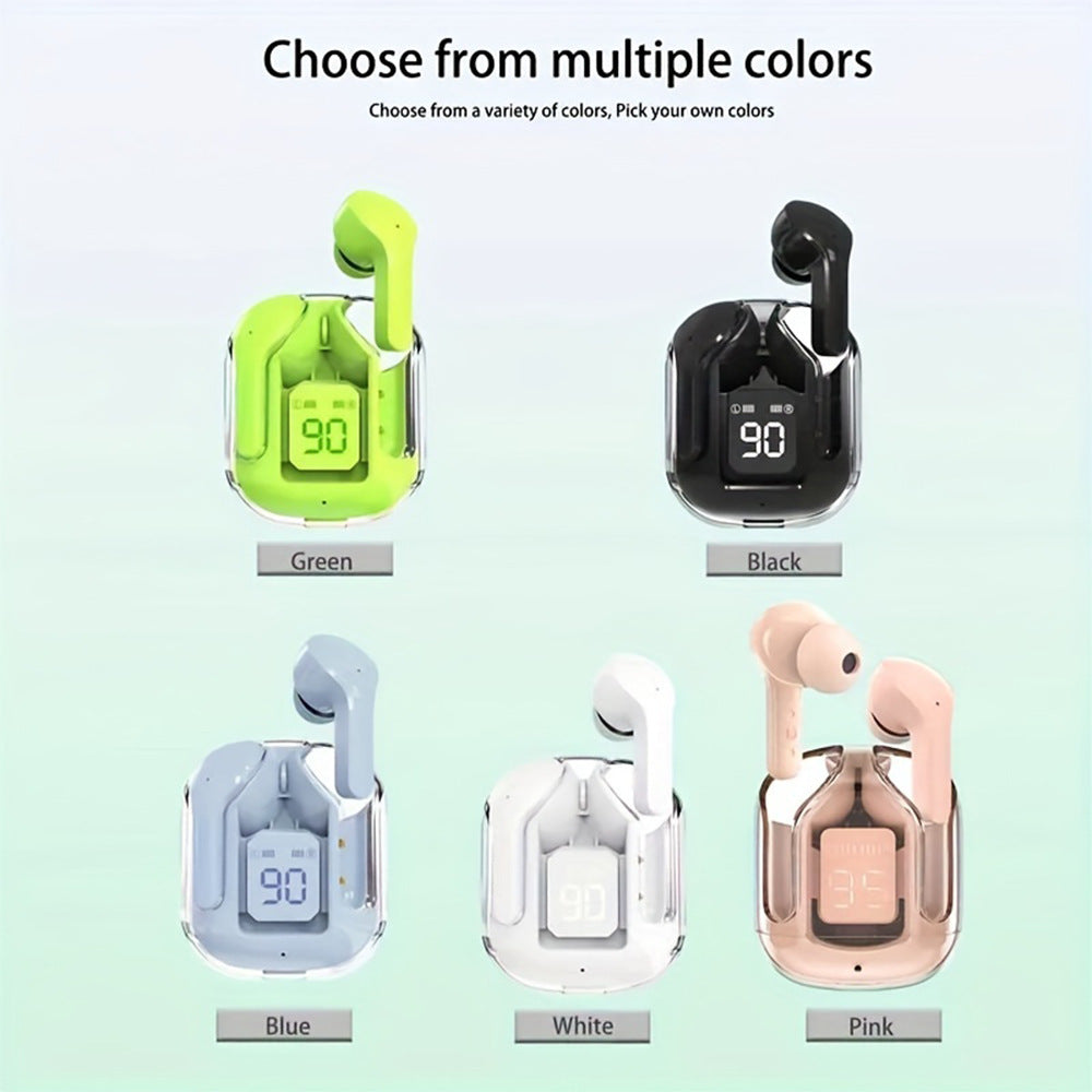 Cross-border generation hot-selling transparent new digital display Bluetooth headset in-ear bilateral stereo charging compartment 1 generation none
