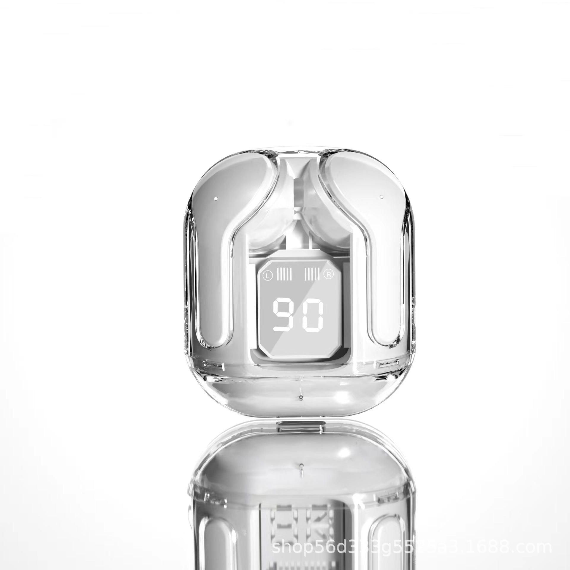 Cross-border generation hot-selling transparent new digital display Bluetooth headset in-ear bilateral stereo charging compartment 1 generation none