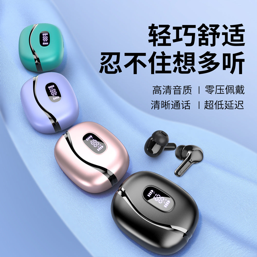 Customized cross-border factory private model new tws bluetooth headset, dual three-dimensional intelligent digital display noise reduction wireless in-ear type