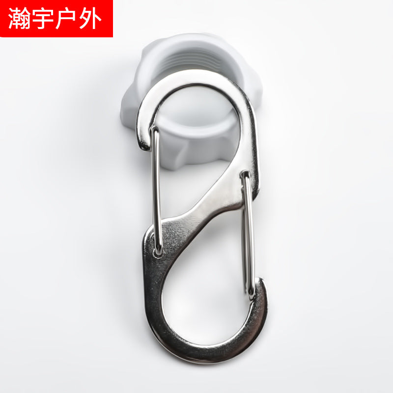 厂家供应S型不锈铁登山扣户外露营快挂扣多功能金属双挂8字扣挂钩