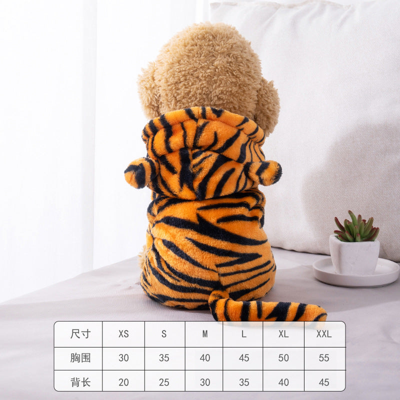 Pet clothes transformation clothes coral fleece autumn and winter dinosaur four-legged dog winter clothes cat pet clothing wholesale