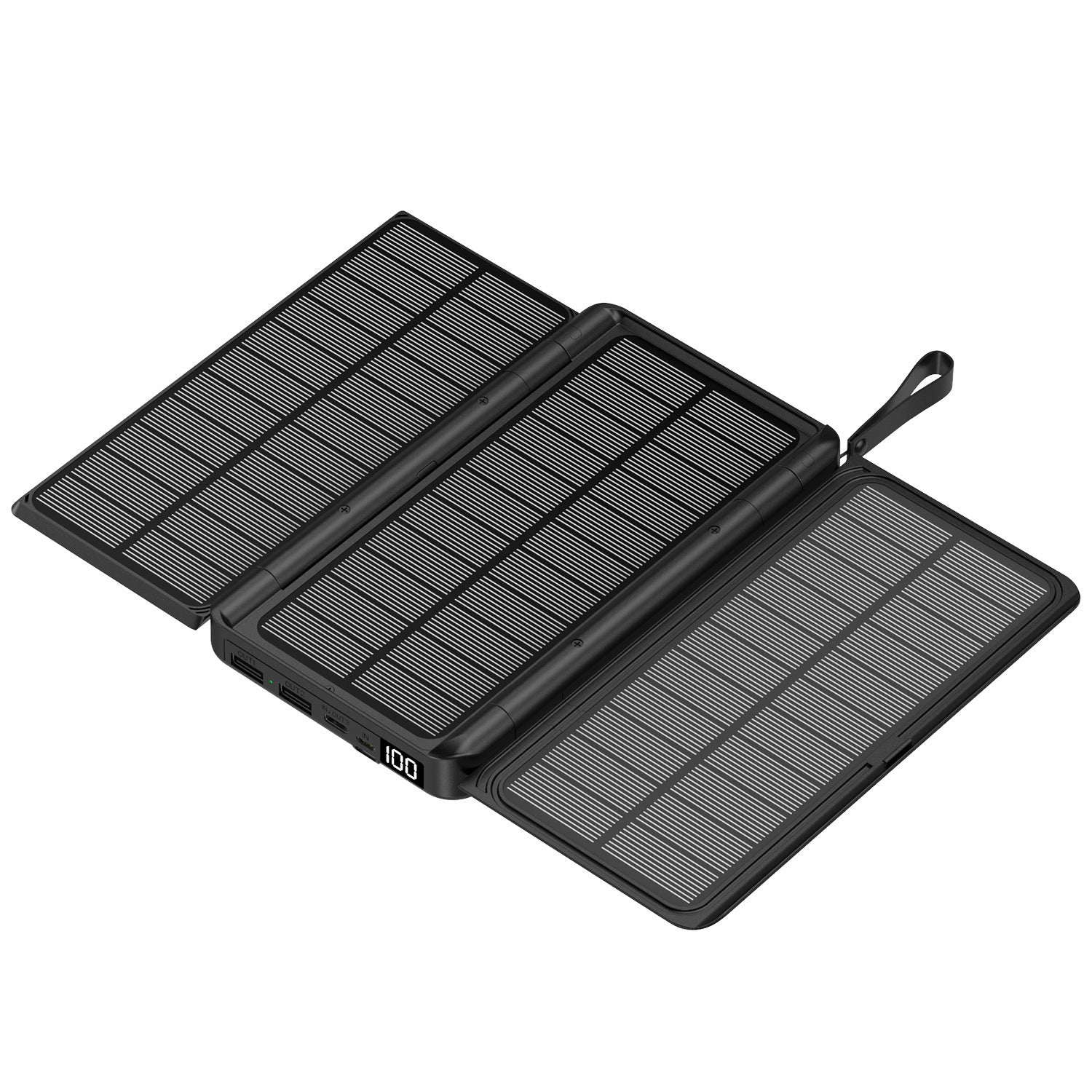 Cross-border folding portable solar power bank 20000mAh large-capacity wireless charging outdoor mobile power supply
