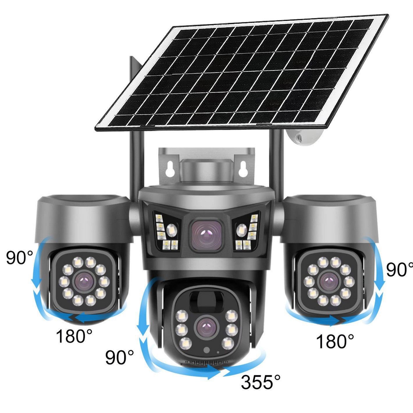 Solar camera V380Pro triple lens 3 gimbal 6 motor 10x zoom outdoor solar camera