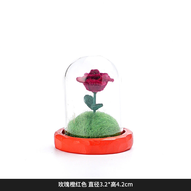 Creative and cute handmade ornaments Car desktop Home decoration Resin handicrafts Prince take flower small ornaments