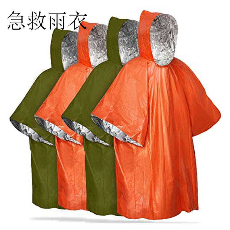Outdoor Portable First Aid Raincoat Long Riding Thickened Reflective Windproof Emergency Hiking Multifunctional Wholesale