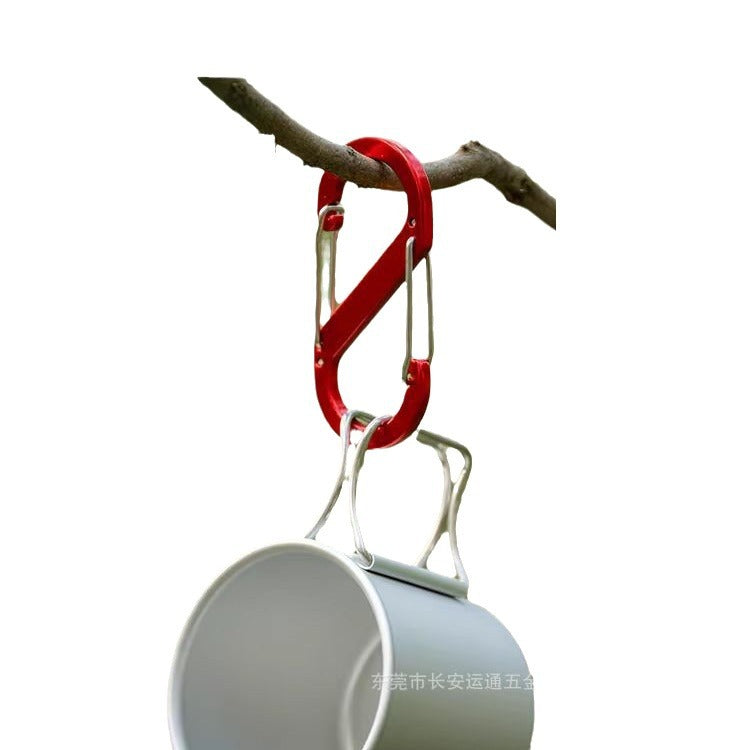 Zinc alloy S-shaped mountaineering buckle 8-shaped buckle backpack quick hanging outdoor camping multi-functional hook keychain