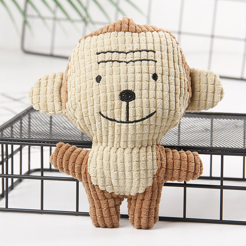 Pet Products Amazon Cats and Dogs Grinding Teeth Corn Fleece Sound Accompanied by a variety of cartoon plush toys in stock