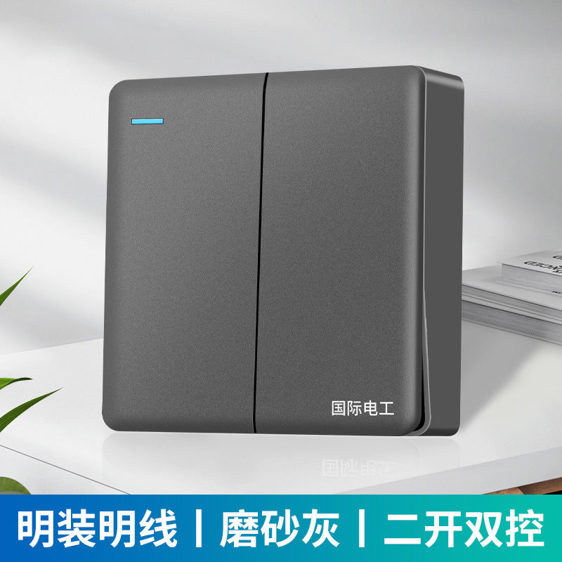 International electrician surface-mounted switch socket 86-type large board five-hole bright wire box household wall plug panel wholesale