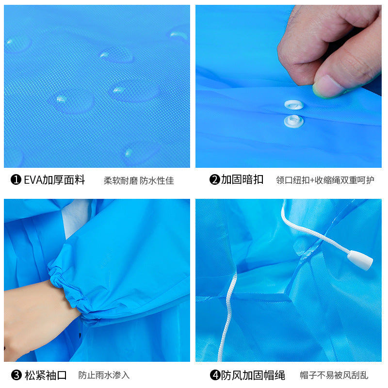Source manufacturer eva raincoat thickened + full body rainstorm protection travel concert flat bundle mouth disposable raincoat