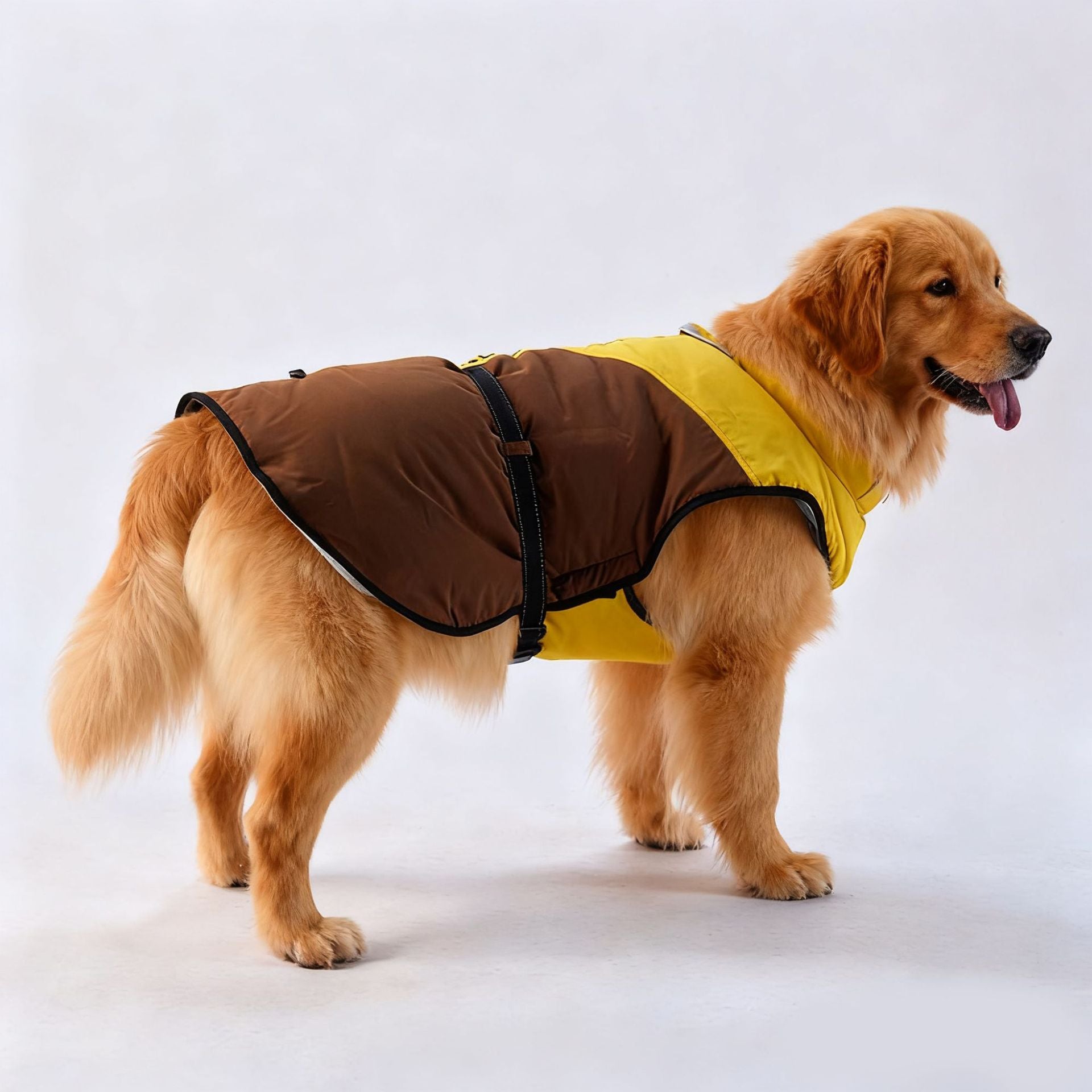 Cross-border popular pet autumn and winter clothes windproof and cold-proof puppy jacket integrated chest and back can pull dog cotton-padded clothes