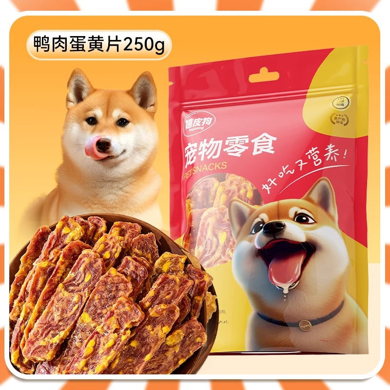 Pet snacks Egg yolk Duck meat sliced jerky Pet Teddy Bi Bear Small and medium-sized dogs Dog training stick Dog snacks