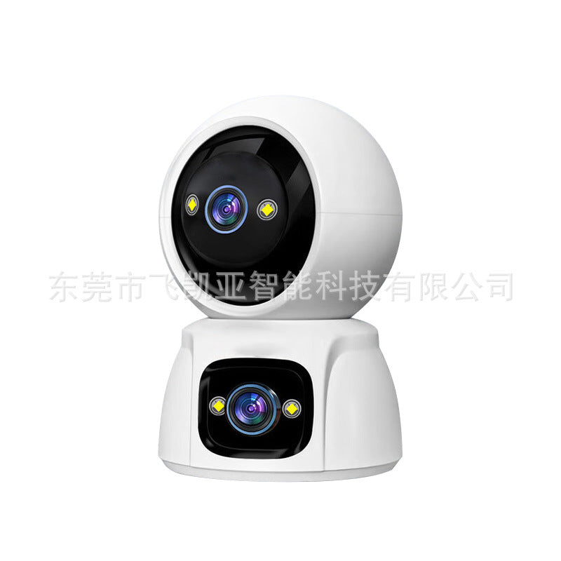 Dual screen surveillance camera panoramic night vision high definition gimbal household wireless wifi intelligent dual frequency shaking head machine