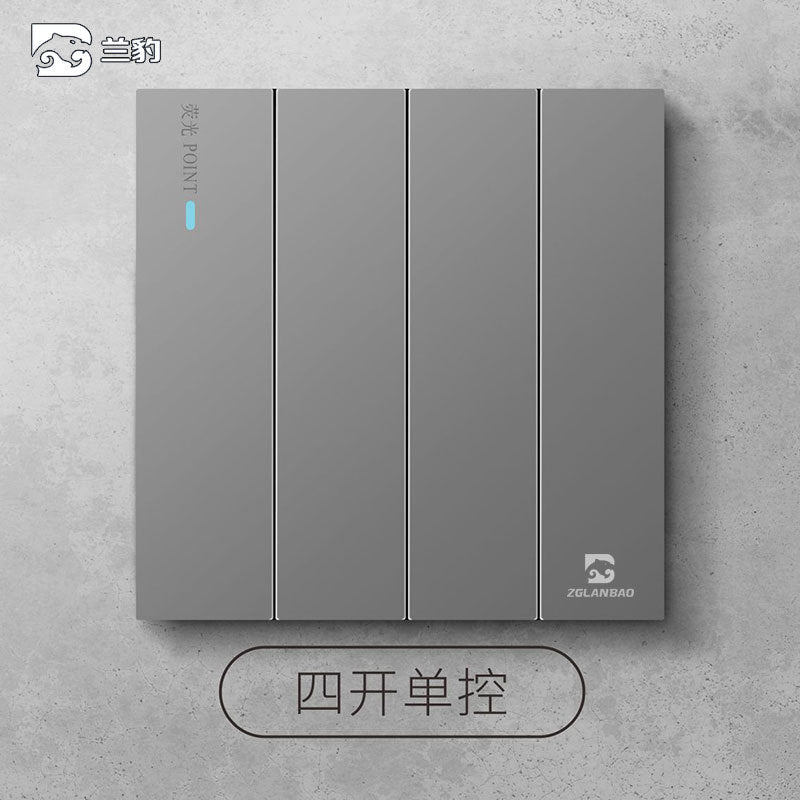 Wholesale Household Dark Grey Five-hole Socket 86 Concealed Two and Three Poles One Open Single Double Control Plug Switch Panel