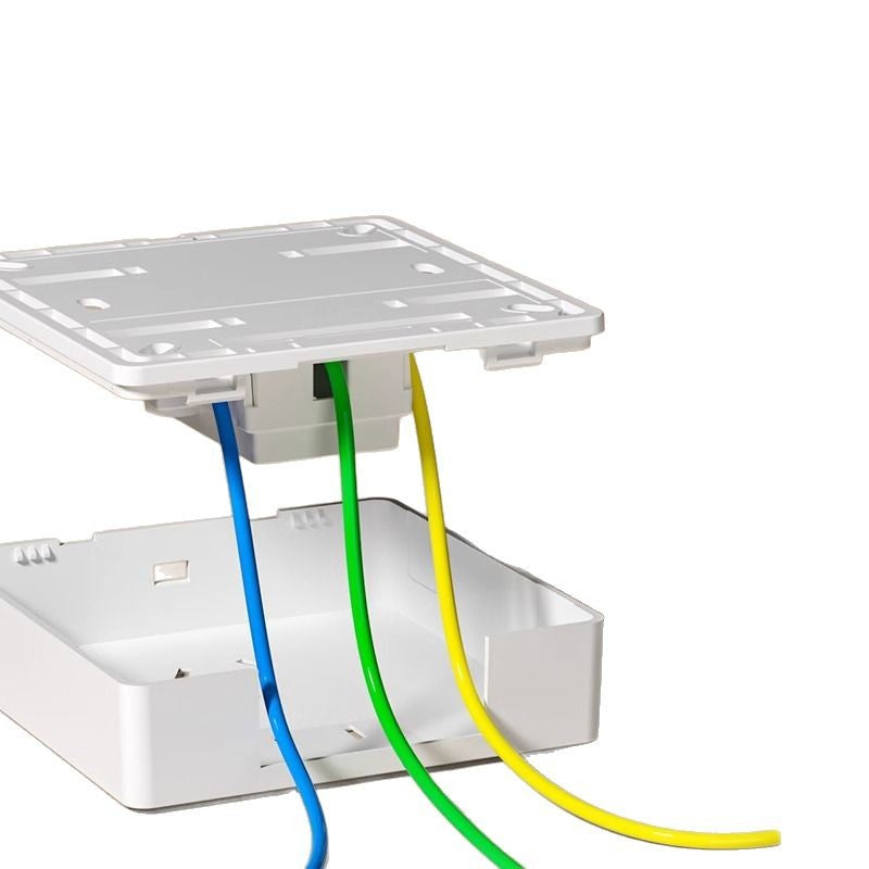 International Electrician 86 White Surface Switch Socket Panel Household Wall Open Wire Box Power Supply One Open Five Hole Single Control