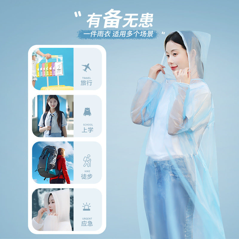 Manufacturer wholesale non-disposable raincoat eva adult thickened outdoor hiking portable one-piece raincoat