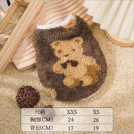 Supersmall kitten puppy dog clothes teddy puppy teacup dog newborn full moon autumn and winter milk dog milk cat vest