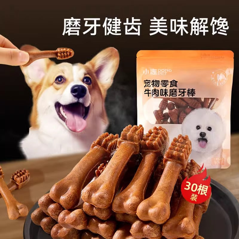 Dog molar stick bite-resistant puppy small dog teddy puppy corgi pet food green tea flavored tooth cleaning bone snack