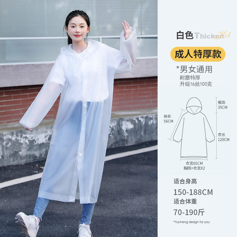 Manufacturer spot eva non-disposable raincoat adult average size long concert travel portable thickened poncho
