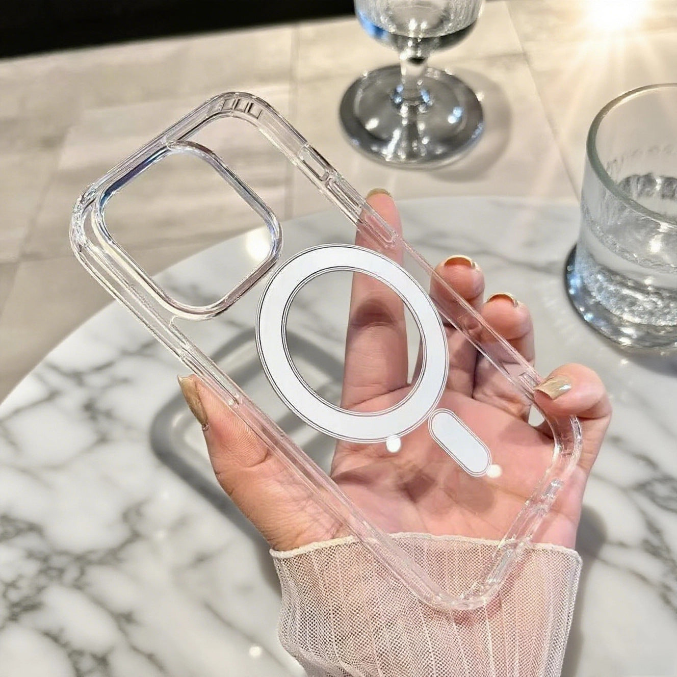 17Promax Magnetic case Transparent for Apple 16/15magsafe mobile phone case 14/13 2-in-1