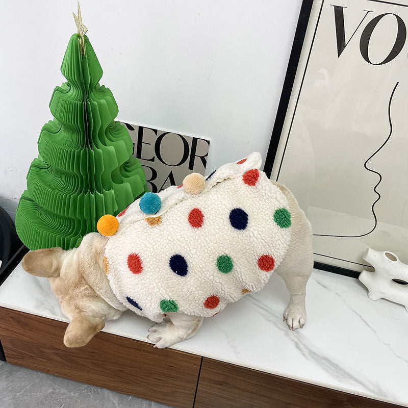 Dog autumn and winter warm vest jacket French bucket Corgi Schnauzer medium and small dog cat pet clothes