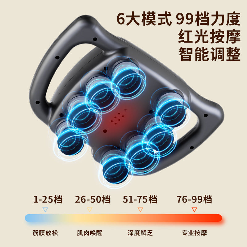 Explosive Simulation Human Hand Cervical Massager Multi-head Multifunctional Relaxation Fascia Gun Strong Power Deep Strike Foot