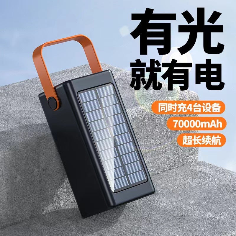 Solar outdoor camping 100,000 mAh large capacity power bank portable backup mobile power supply cross-border wholesale