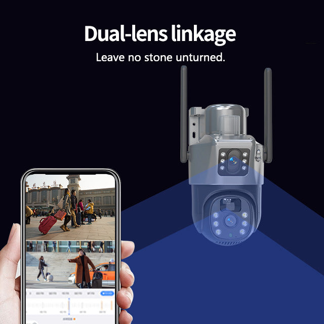 Cross-border WiFi camera outdoor waterproof solar dual camera 4g high definition night vision remote monitoring