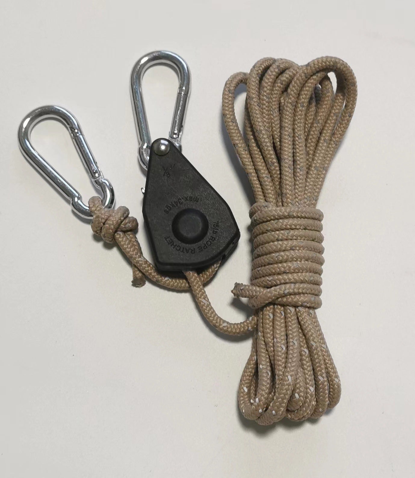 Outdoor camping canopy wind rope tent rope bold tensioner pulley buckle regulator reflective windproof rope lifting rope