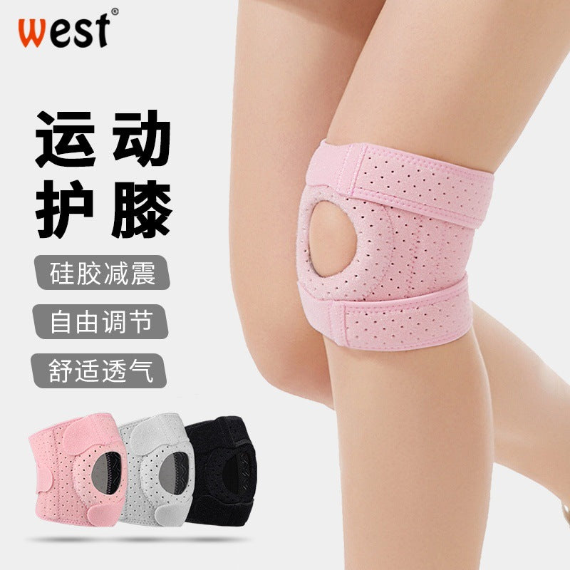 Cross-border new outer punching silicone patella strap to protect joints meniscus sports knee pads badminton basketball protective gear