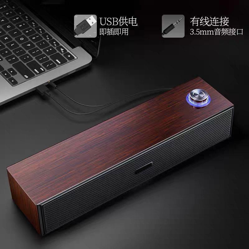 E350MB wired bluetooth speaker multimedia desktop computer desktop long wooden retro speaker subwoofer
