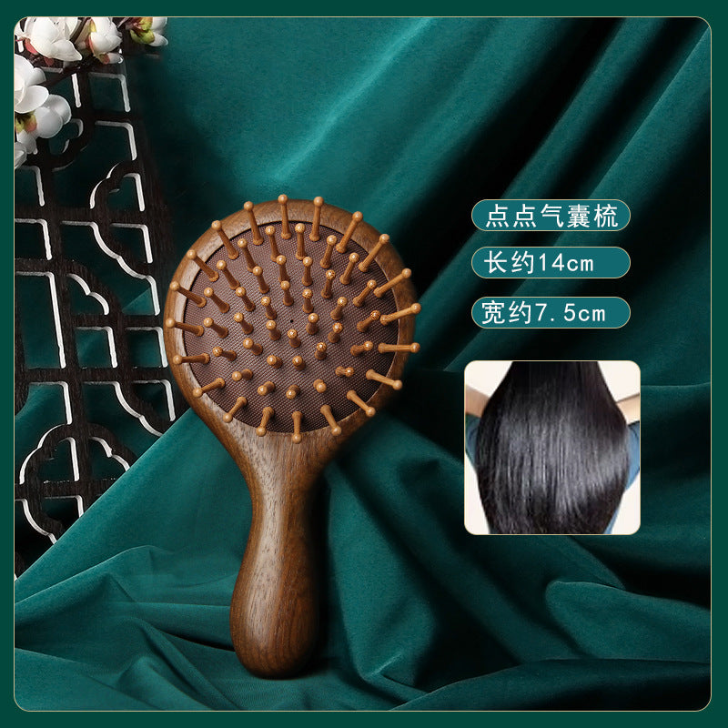 Sandalwood air cushion comb massage airbag comb head meridian wooden comb women's special long hair scalp home massage comb