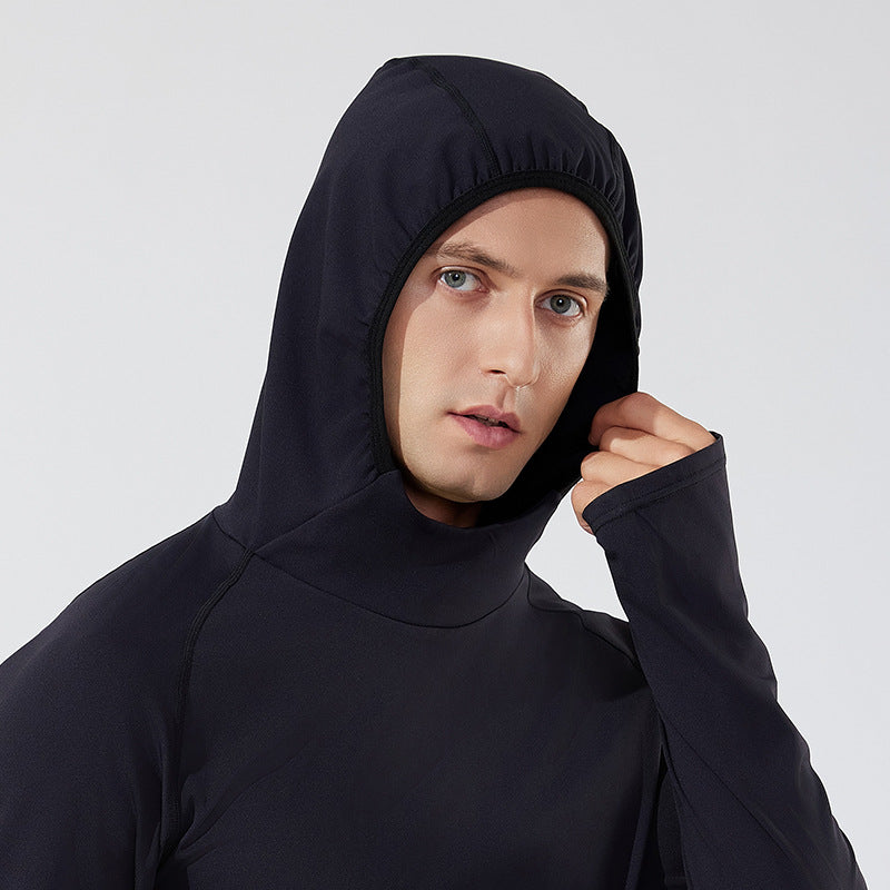 Autumn and winter new men and women couples hooded velvet sports yoga top outdoor casual jacket outdoor running long sleeves