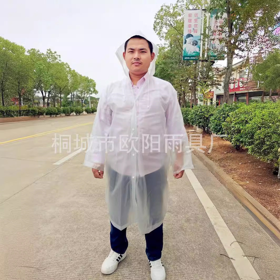 Foreign trade manufacturers non-disposable raincoat EVA adult thickened raincoat 100g travel light poncho wholesale