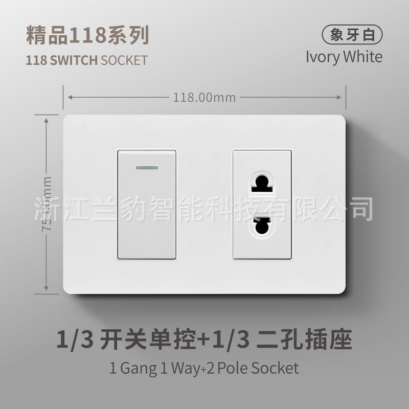 Thai American standard socket panel 118 type switch Italian American standard six-hole USB wall international multi-function three-hole Europe