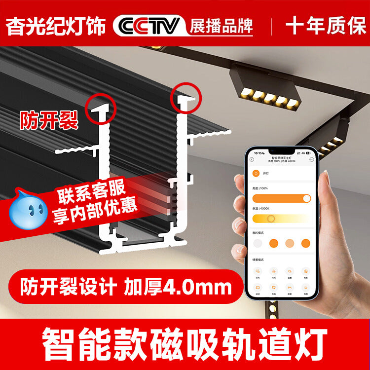 Smart Magnetic Track Light Embedded Embedded Package New Living Room No Main Light Lighting Applicable to Mobile App