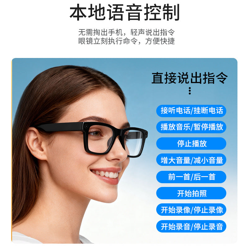 Source manufacturer ai smart bluetooth glasses high definition camera photo support live long battery life wearable device new product