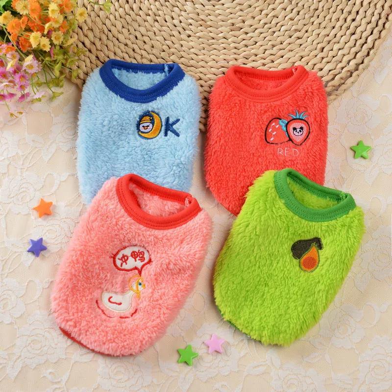 Cat clothes warm, velvet and thickened autumn and winter new puppies teacup dogs small dog kittens teddy dog vest