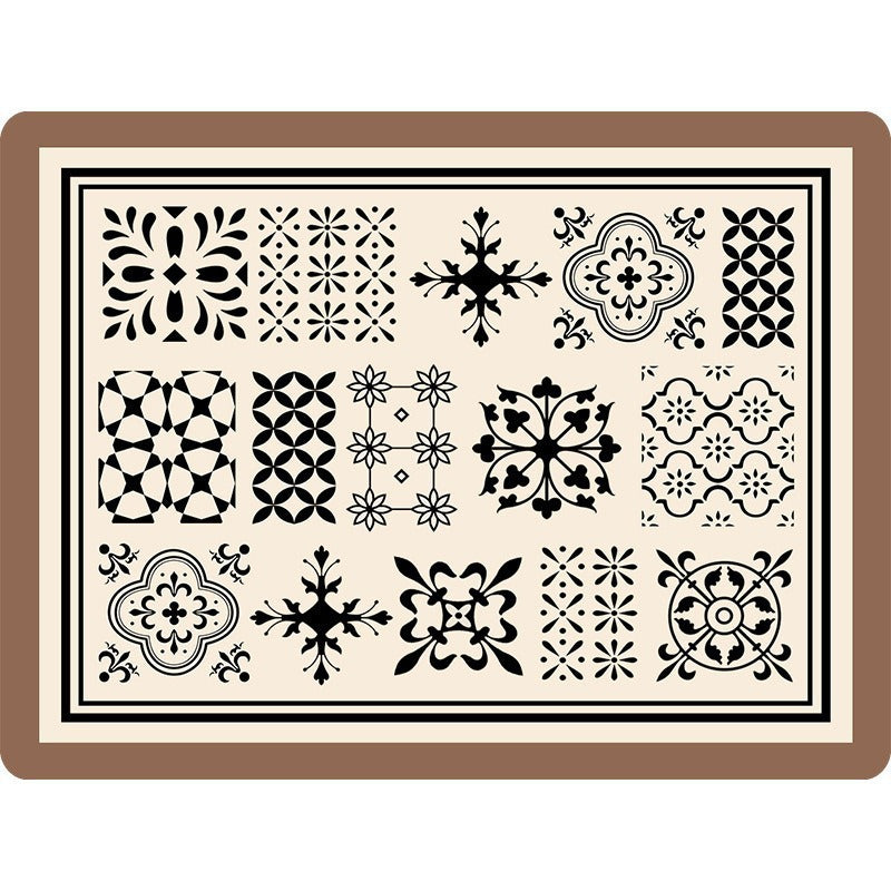 Cross border temu European style retro floral diatom mud kitchen drain mat home dining table countertop dirt resistant insulated table mat