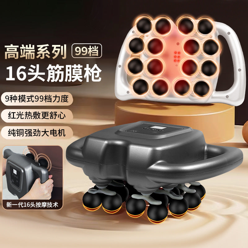 Explosive Simulation Human Hand Cervical Massager Multi-head Multifunctional Relaxation Fascia Gun Strong Power Deep Strike Foot