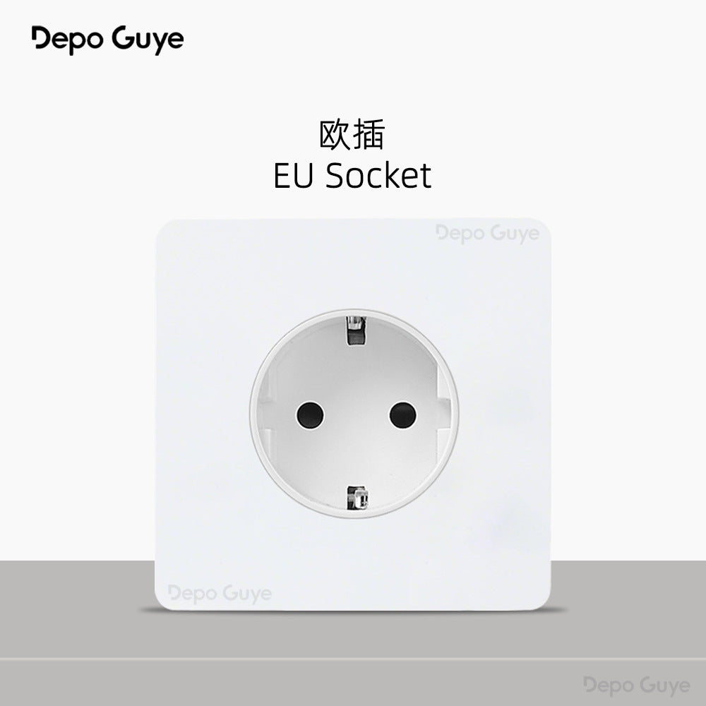 Foreign trade simple wind stainless steel switch panel 86 type concealed Hong Kong and Macao British standard European socket brass lever