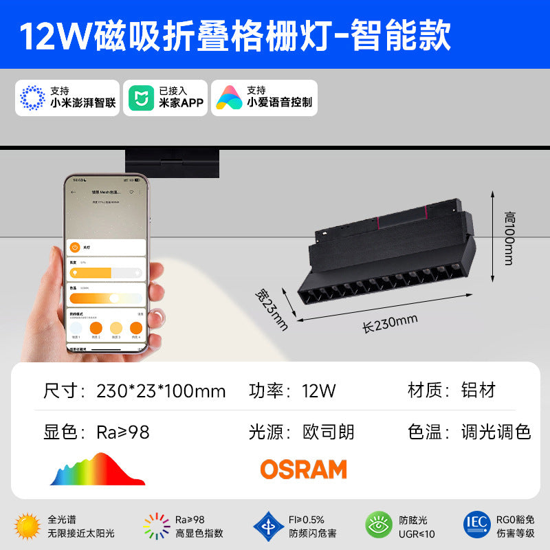 Smart Magnetic Track Light Embedded Embedded Package New Living Room No Main Light Lighting Applicable to Mobile App