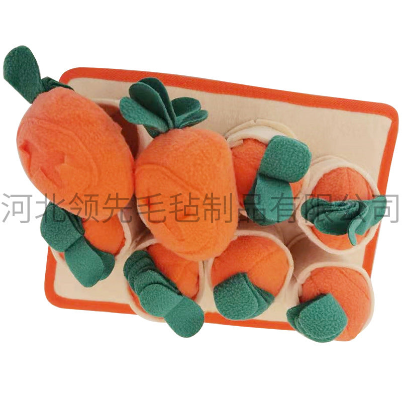 New pet sniffing pad pulling radish pet toy dog slow food pad cat and dog educational training sound and smell pad