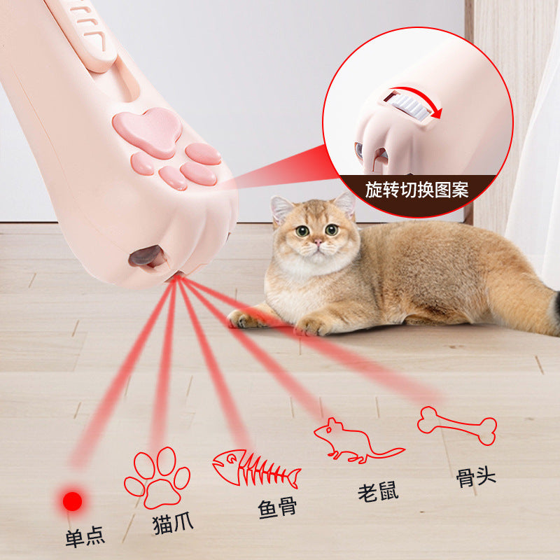 Cross-border new cat teaser stick pet products multi-functional led self-hi cat infrared outdoor toy laser
