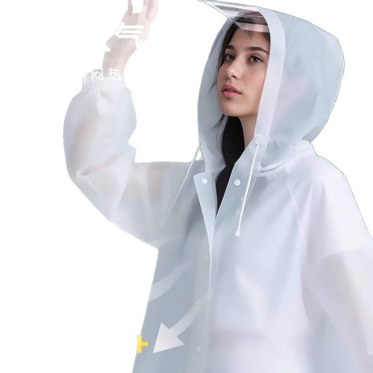 Adult non-disposable long raincoat, outdoor travel, mountaineering and hiking, thickened whole body rainstorm-proof poncho with brim