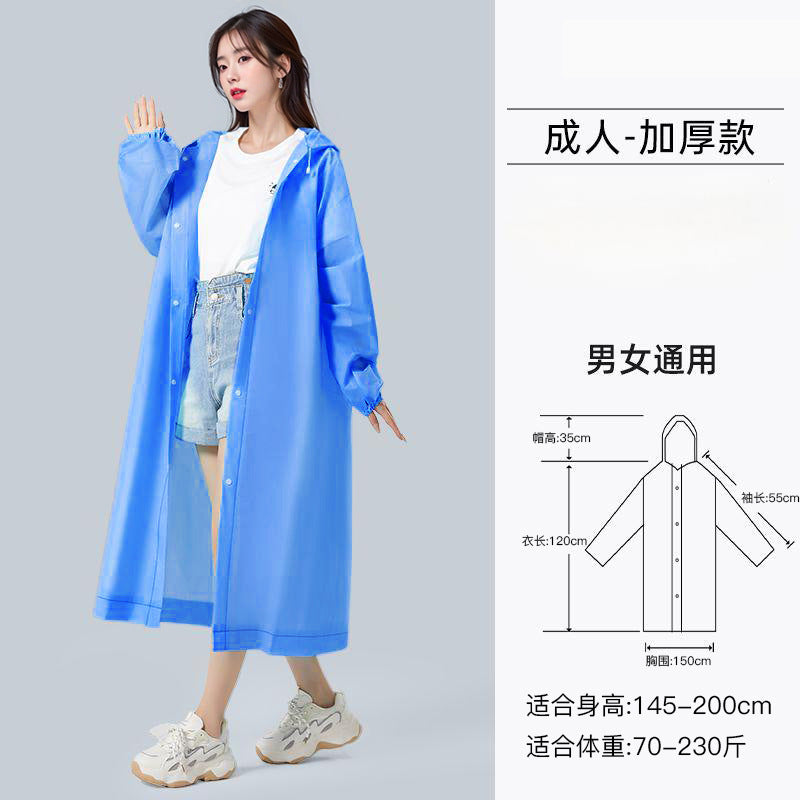 Raincoat thickened adult outer wear travel portable outdoor mountaineering single long full body rainstorm protection disposable poncho